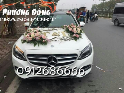 Cho thuê xe cưới hạng sang Mercedes C200 màu trắng tại hàng bông quận hoàng kiếm hà nội - 0912686666